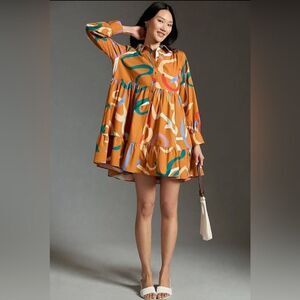Anthropologie Abstract Mini Dress